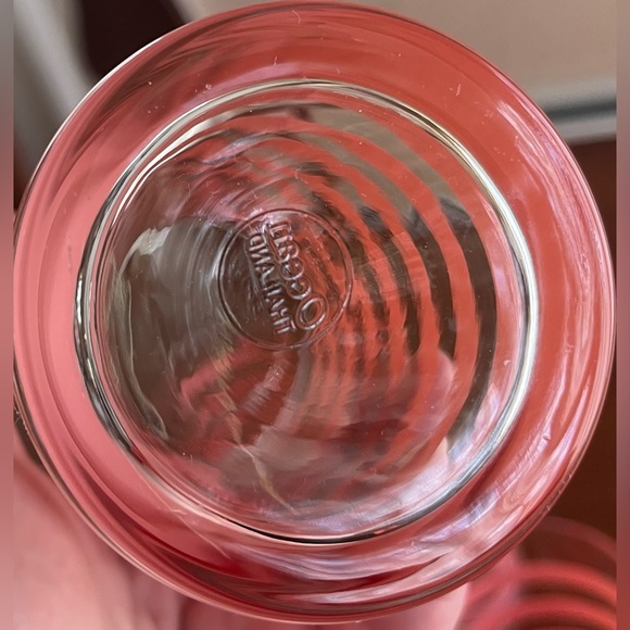 “Ocean Thailand” 1969 Rare VTG pink stripes, and heart, tall glasses - Picture 7 of 7